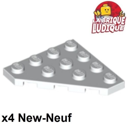 Lego 4x Aile Wedge plate 4x4 Cut Corner blanc//white 30503 NEUF