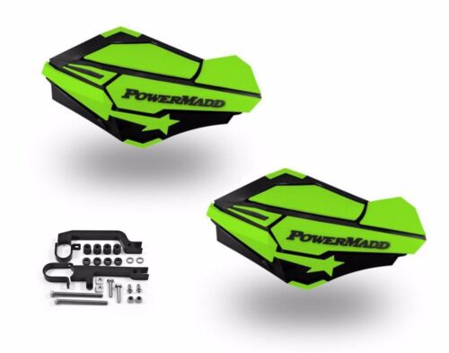 PowerMadd Sentinel Handguard Hand Guards Kit Black Green Snow Mobile Snowmobile 