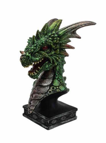Dragon Head On Stand Green 8X6X11.5cm 