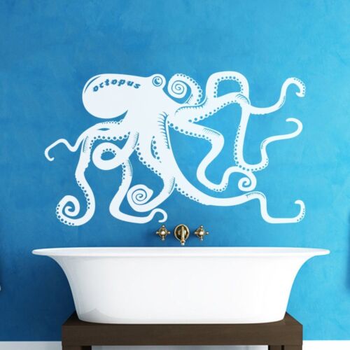 Octopus Tentacle Wall Decal Motivation Sea Ocean Animal Bathroom Vinyl Art Decor