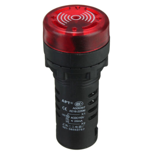 New 12//24//110//220V AD16-22SM LED Flash Alarm Indicator Signal Lamp with Buzzer