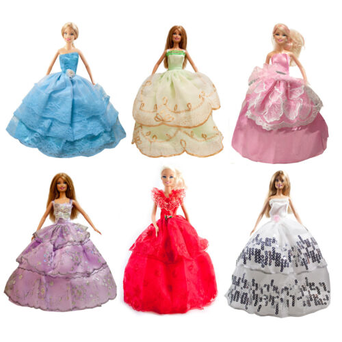 15-Piece Dress 5 Handmade Party Ball Wedding Gown 10 Shoes for 11.5 inches Dolls