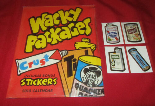 Details about  / 2010 WACKY PACKAGES SEALED CALENDAR WITH ALL 4 ABRAMS STICKERS INSIDE