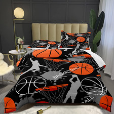 Sports Comforter Twin Size Basketball Comforter Set for Teen Boys,Kids,Sports Bo