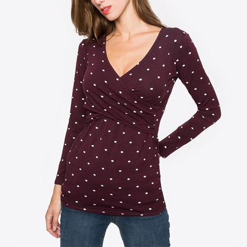 Damen Schwanger Mutterschaft Stilltops Stilloberteil Langarm Umstandsmode Tops