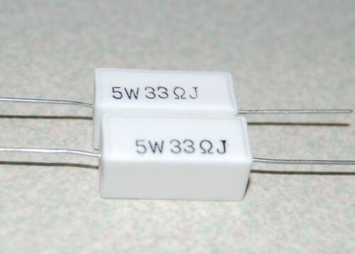 5/% 2pcs 5 watts 33 ohm Ceramic Cement Power Resistors