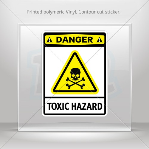 Decals Decal Danger Toxic Hazard Car Motorbike Bike Garage st5 X423X