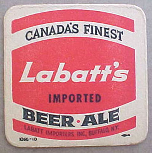 NY CANADA LABATT/'S IMPORTED ALE BEER old COASTER Mat Imported Buffalo