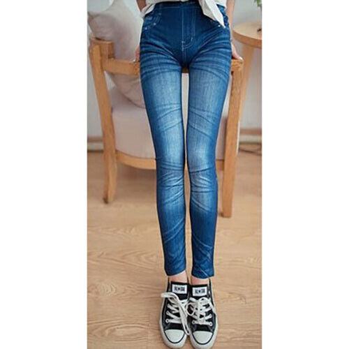 Leggings pantaloni effetto jeans leggins pantacollant donna JEANS Jeggings
