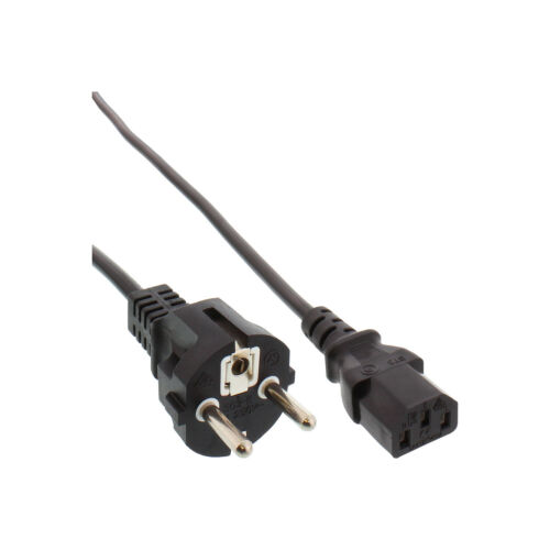 0,3m Netzkabel Stromkabel InLine Schutzkontakt auf Kaltgerätestecker C13 schwarz 