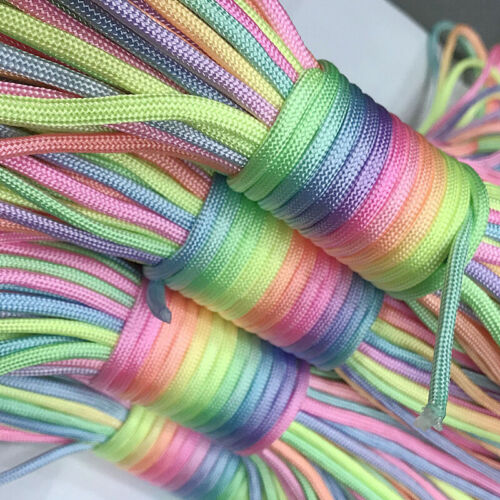 5M 4mm Colorful Paracord 550 Parachute Cord Lanyard Rope Mil Spec DIY Making