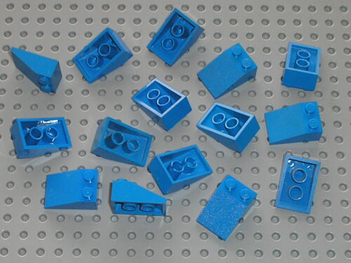 set 3053 364 7159 6969 400 ... 15 x LEGO blue slope brick 3298