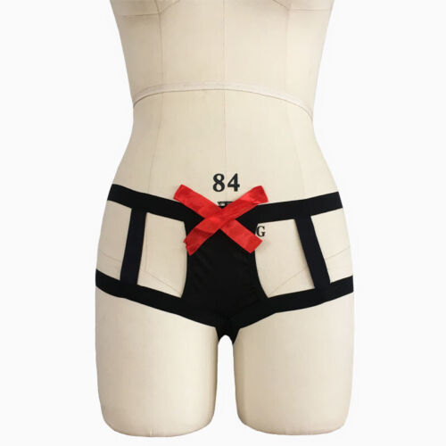 Women Bandage Briefs Bowtie Panties G String Lingerie Thongs Underwear Black 