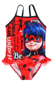 Girls Official Licensed Miraculous Ladybug Swimwear Swimsuit Swimming Costume