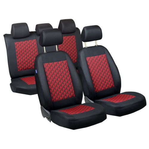 Schwarz-rot Effekt 3D Sitzbezüge für VOLKSWAGEN POLO Autositzbezug Komplett