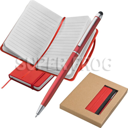 PU Hard Cover Lined Notebook Notepad Writing Pad Ruled Hardback Touch Pen Note 