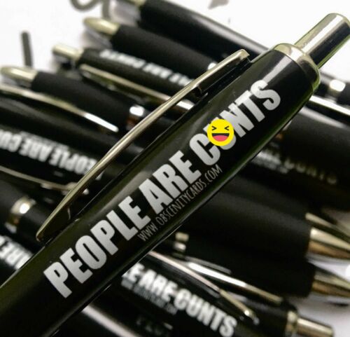 Funny Sweary Novelty Profanity Pens Obscenity Cards, People Are C*nts!