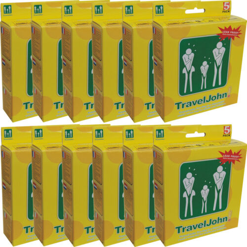 TravelJohn Travel John Disposable Emergency Sick Urine Vomit Bags 5 Pack x 12