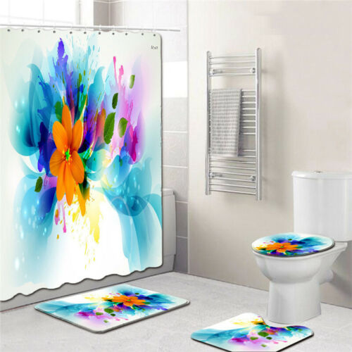 Hot Sale Bathroom Carpet 4Pcs Colorful Non-slip Good Material 4PCS/SET Polyester 