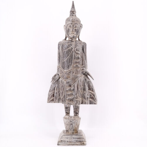Bali Holz Buddha stehende Buddha Figur Deko Skulptur Holzfigur Statue H93cm