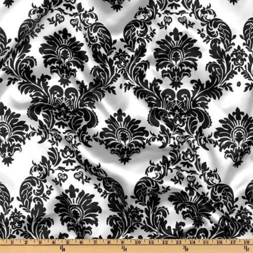 12 Yards 60/" Damask Printed Satin Fabric 100/% Polyester Charmeuse Draping SALE**