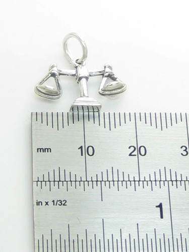 Libra Zodiac Scales sterling silver charm .925 x 1 Libras Zodiacs charms CF440