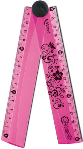 Maped Tatoo Teens Folding 15 or 30cm Ruler Paris Fashion Pink or Comics Blue 