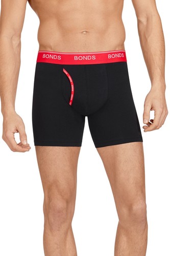 Bonds Mens Guyfront Mid Trunk Underwear sizes Small Medium Large Black