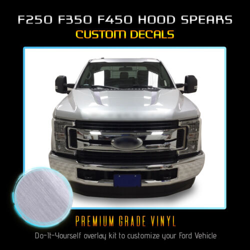 Brushed Aluminum For 2017-2019 Ford F250 F350 F450 Hood Spears Graphics Vinyl 