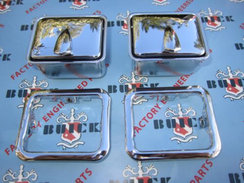 Pair 1948-1958 Buick /& Oldsmobile Rear Quarter Arm Rest Ash Trays with Bezels