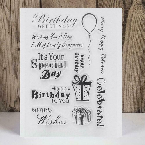 Ballon Geschenk Silikon Clear Stamp Seal Scrapbooking Foto Tagebuch Multi D B0J5