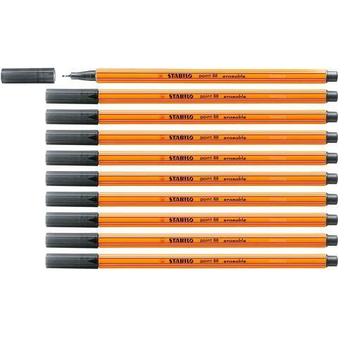 Fineliner löschbare Tinte STABILO point 88 erasable 10er Pack Stifte Set Schwarz