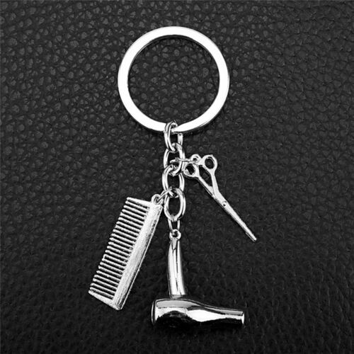 Women Silver/Gold Hairdresser Scissors Comb Stylist Key Ring Pendant KeyChain~GQ 