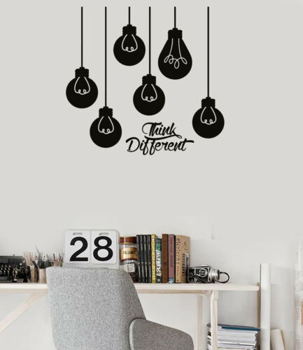 ig5325 Details about   Vinyl Wall Decal Think Different Light Bulb Quote Business Stickers 