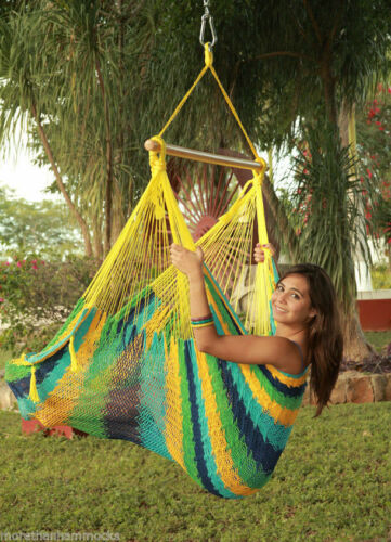 Genuine Mayan Hammock Chair Made in Mexico Outdoors Hanging Swing Chair Cotton 