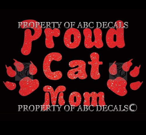 VRS PROUD CAT MOM Paw Print Kitty Kitten Adoption Metal Car Decal Wall Sticker 