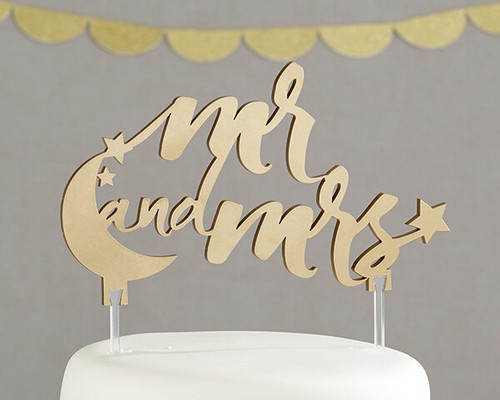 Mrs Moon and Stars Gold Mr Cake Topper Wedding Engagement Party MW35471