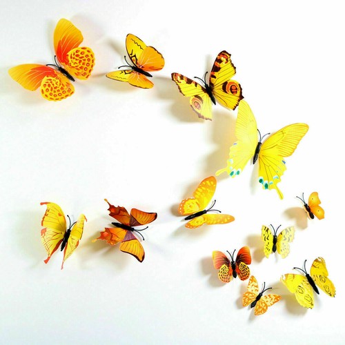 12pcs 3D Butterfly Wall Stickers Art Decals Home All Room KID Rooms Decorations