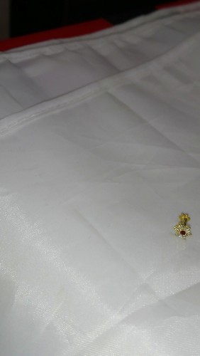 Gold plated diamond Indian nose stud with red stone