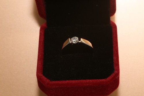 14k Sterling Silver 0.1ct Round Cut Diamond Engagement Ring Size 9.5 Xmax Gift