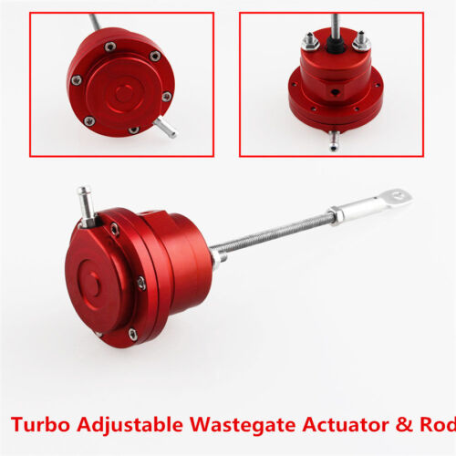 Red Aluminum Alloy Turbo Adjustable Wastegate Actuator /& Rod Universal For Cars