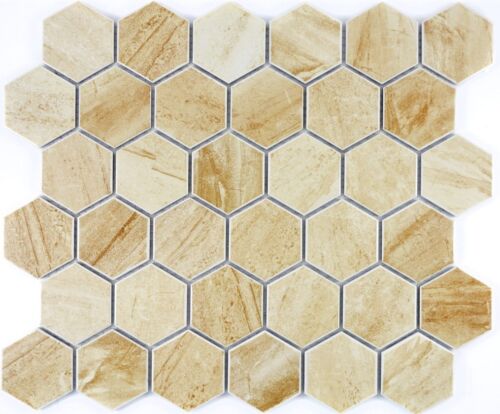 Mosaik Fliese Keramik Hexagon Travertin beige matt Fliesenspiegel KГјche 11G-1202 