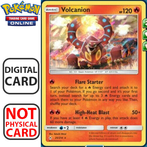 Volcanion Unbroken Bonds 25/214 Pokemon Card TCG Online (Digital Card) PTCGO.