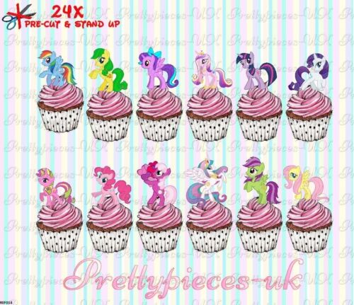 MY LITTLE PONY PARTY PACK Edible Standup Wafer Cake Toppers Birthday Fun 24