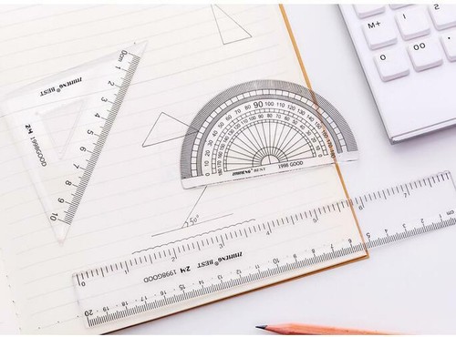 Simple Transparent stationery drawing Students Geometry Ruler School Supplies