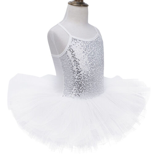 Kid Girls Sequined Tutu Ballet Leotard Dance Dress Ballerina Fancy Fairy Costume 