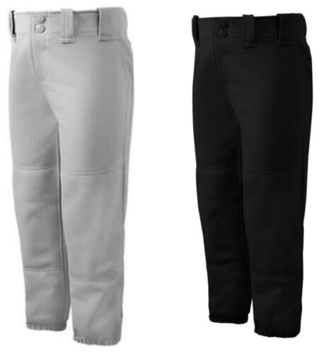 Mizuno Softball Pants Girls Youth Belted Padded Pants Black or Gray