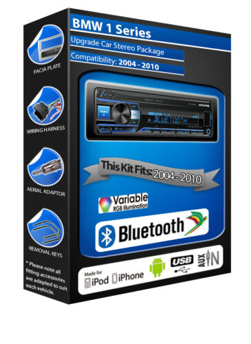 BMW 1 Serie Coche Radio Stereo Alpine UTE-200BT Bluetooth manos libres Mechless