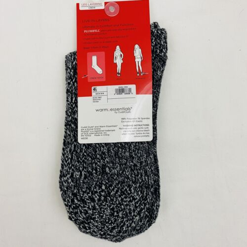 Details about  / Warm Essentials by Cuddl Duds Leg Layering Twisted Ribbed Crew Socks 4-10 Black