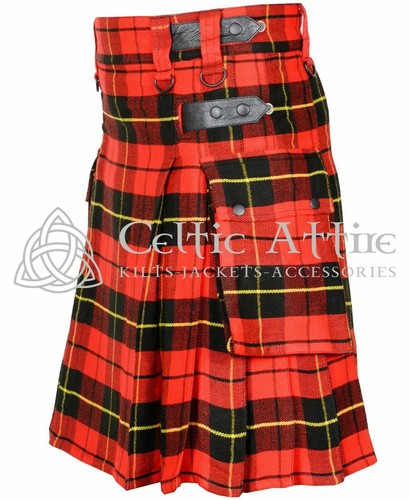 Details about / Wallace Tartan Kilt Scottish TARTAN UTILITY Modern KILT for Men Custom Size